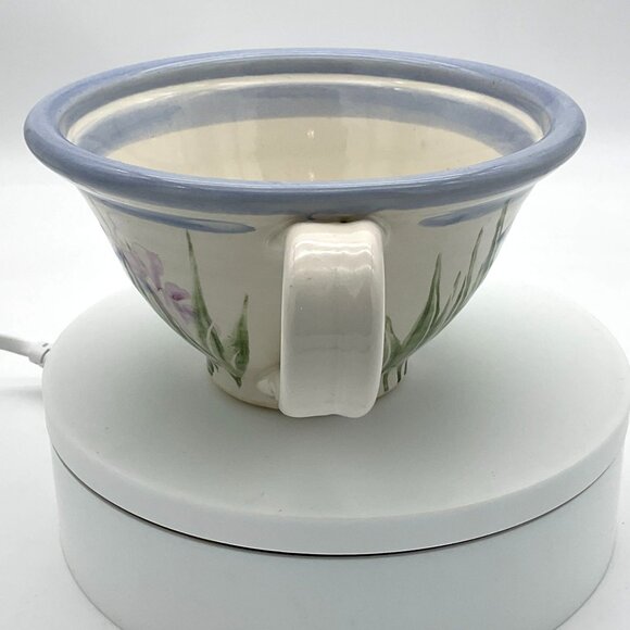Carl & Eden Warne Studio Pottery Hand Painted Iris Oversized Coffee or Soup Cup - Picture 4 of 6